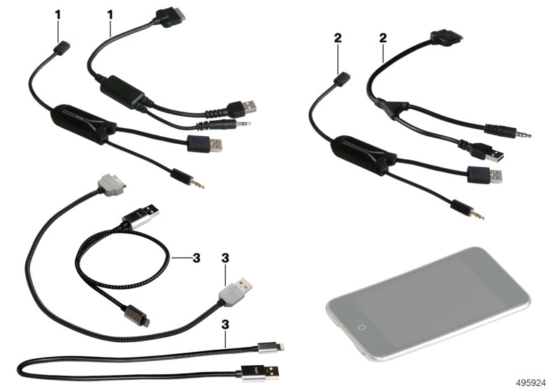 BMW Adaptateur de câble Apple iPod / iPhone X2 M35iX F39 | HUBAUER-Shop.de