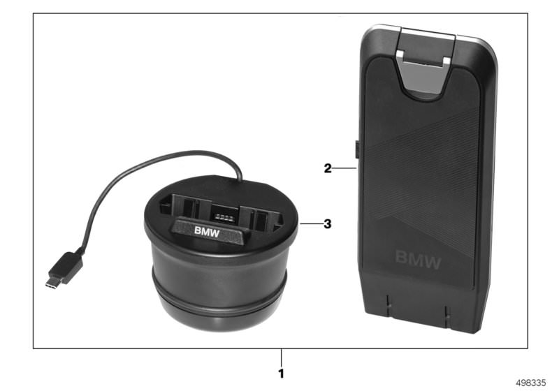 Picture board Wireless charging station, universal for the BMW X Series models  Original BMW spare parts from the electronic parts catalog (ETK) for BMW motor vehicles (car) 