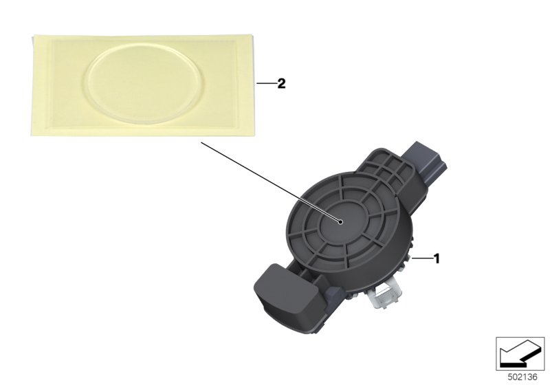 Bildtafel Sensor Regen/Licht/Solar/Beschlag für die BMW 4er Modelle  Original BMW Ersatzteile aus dem elektronischen Teilekatalog (ETK) für BMW Kraftfahrzeuge( Auto)    Sensor Solar/Beschlag, Silikon-Ersatzplättchen Regenlichtsensor