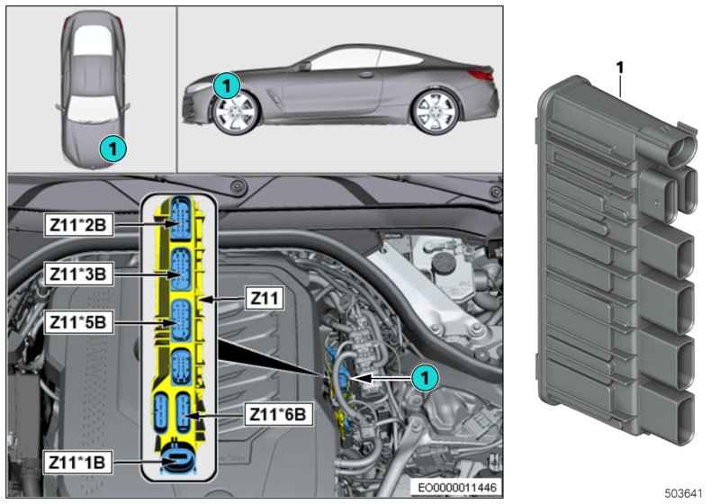 Bildtafel Integriertes Versorgungsmodul Z11 für die BMW 8er Modelle  Original BMW Ersatzteile aus dem elektronischen Teilekatalog (ETK) für BMW Kraftfahrzeuge( Auto)    Integriertes Versorgungsmodul
