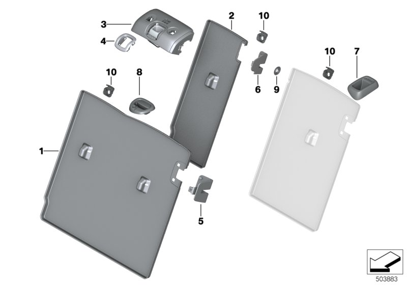 Seat, rear, backrest trims