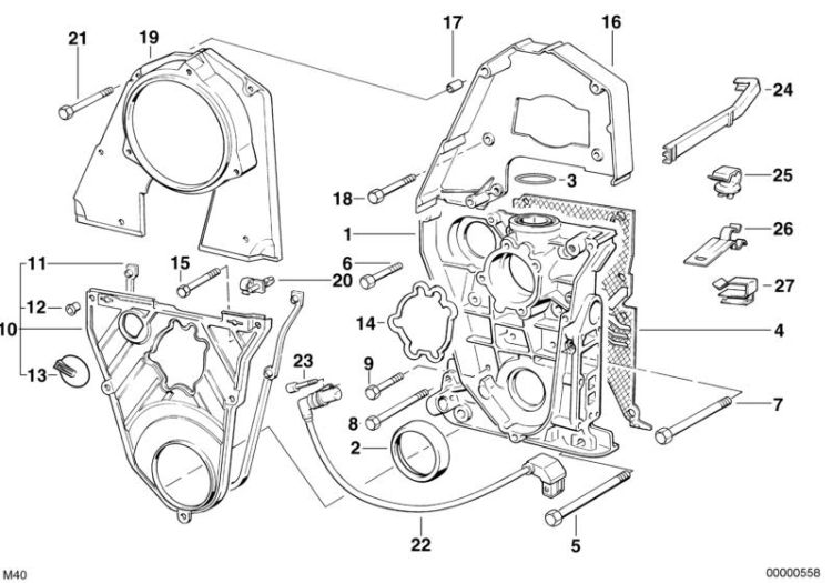 11141715436 COVER F DISTRIBUTOR Engine Engine housing BMW 5er E12 E30 E36 E34 >558<, Coperchio d.distributore