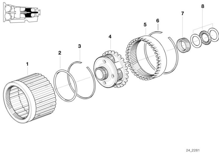 24221421552 O ring Automatic transmission Individual transmission parts BMW Z3 Roadster Z3 E39 E34 E38 E32 E31 >3263<, Anillo obturador toroidal