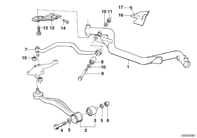 Bras de suspension droit en aluminium, numéro 02 dans l'illustration