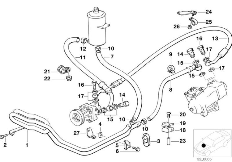 32411139818 Holder Steering Lubrication system BMW 5er E39 E34 E32 >3706<, Supporto