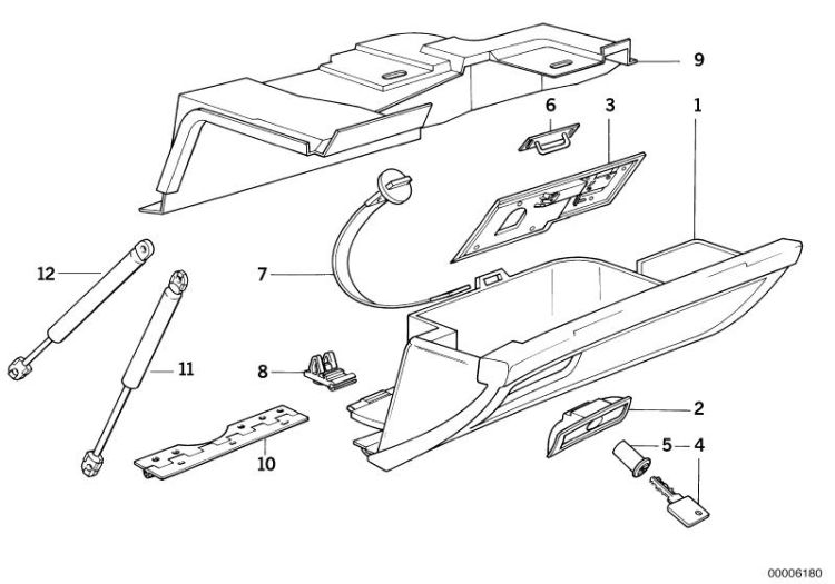 51451963600 CATCH LOWER PART Vehicle trim Instrument carrier  mounting parts BMW 7er E38 E32 >6180<, Chiusura parte inf.