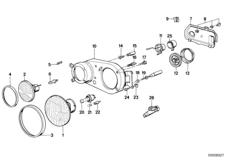 63121362049 Adjusting nut Lighting Headlight BMW 5er E34 E28 E24 E23 >8327<, Tuerca d regulación