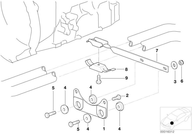 Exhaust support, Number 07 in the illustration