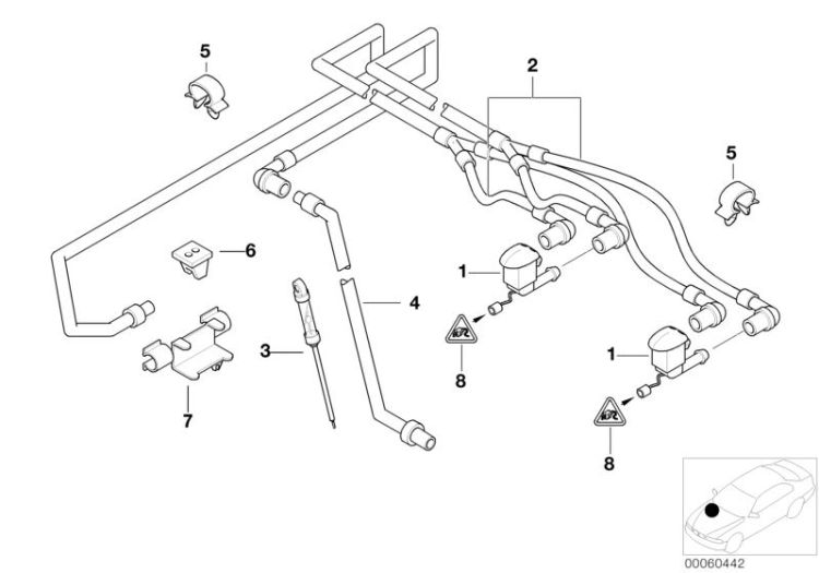 Heated spray nozzle, Number 01 in the illustration