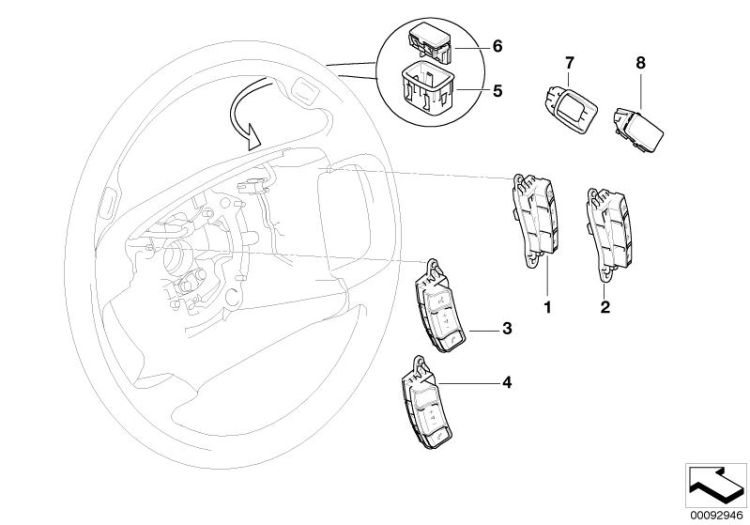 Steptronic switch, rear, Number 06 in the illustration