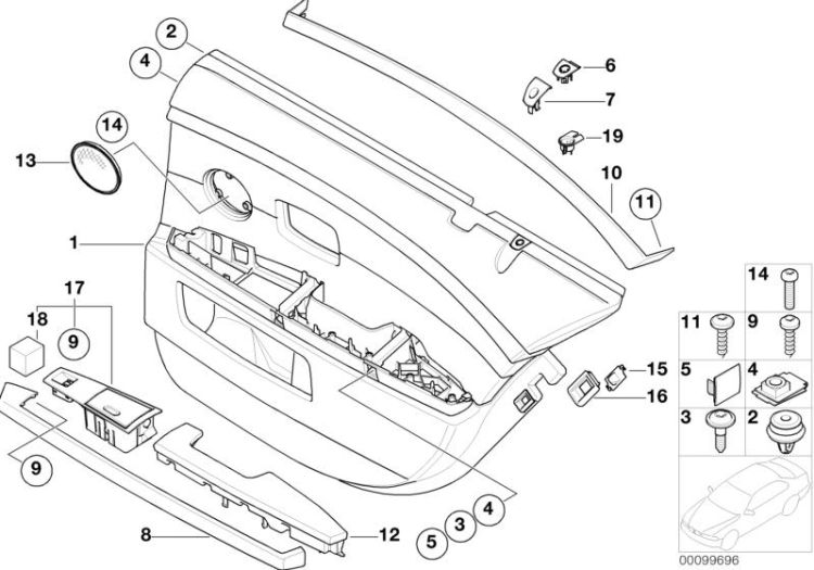 51427038708 Door lining leather rear right Vehicle trim Door trim panels lateral trim panels BMW 7er E66 51427038564 E65 >99696<, Revest.d.puerta cuero trasera derecha