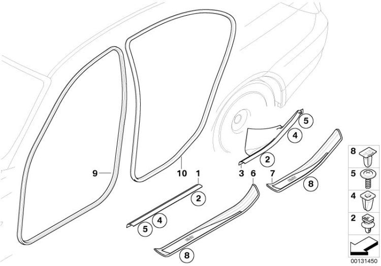 Cover strip, entrance, inner, front, Number 01 in the illustration