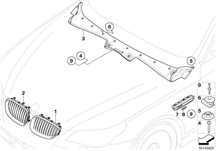 Grille right, Number 02 in the illustration