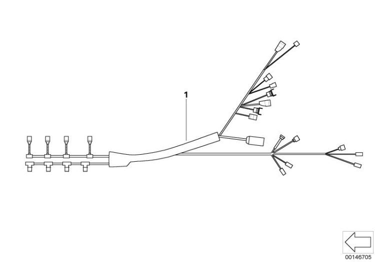 Wiring harness injection valve/ignition, Number 01 in the illustration