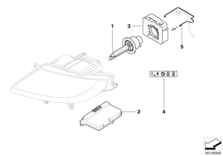 63126907489 Ignition element Xenon light Lighting Headlight BMW Z4 Roadster E89 63120150615 E60 E61 E65 E53 E85 E86 >149349<, Disp. di accensione luce xenon