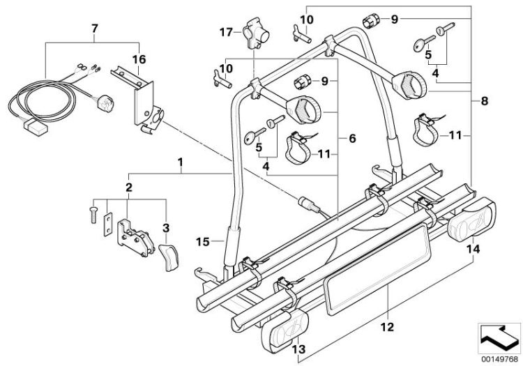 Kit d`extension 2ème vélo, numéro 08 dans l'illustration