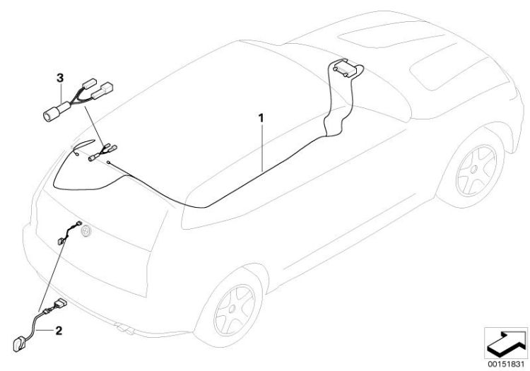 Adapter lead, medium-range loudspeakers, Number 03 in the illustration