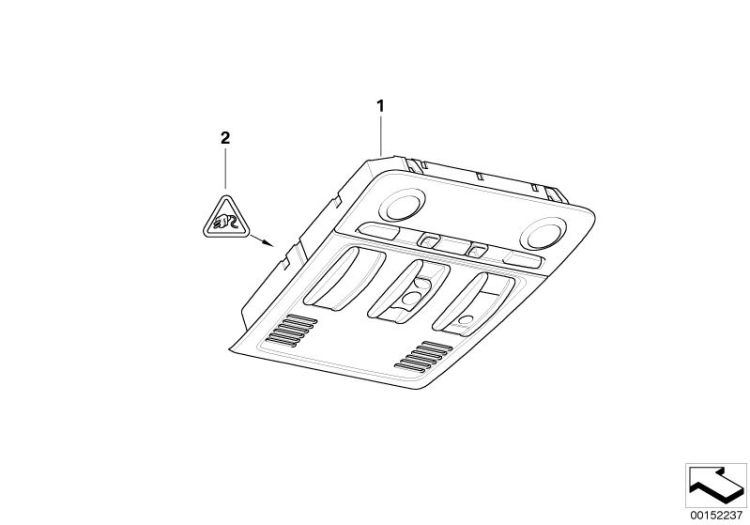 61319225491 Switch unit roof Vehicle electrical system Switch BMW 1er E88 61319209547 E81 E82 >152237<, Unidad interruptores techo