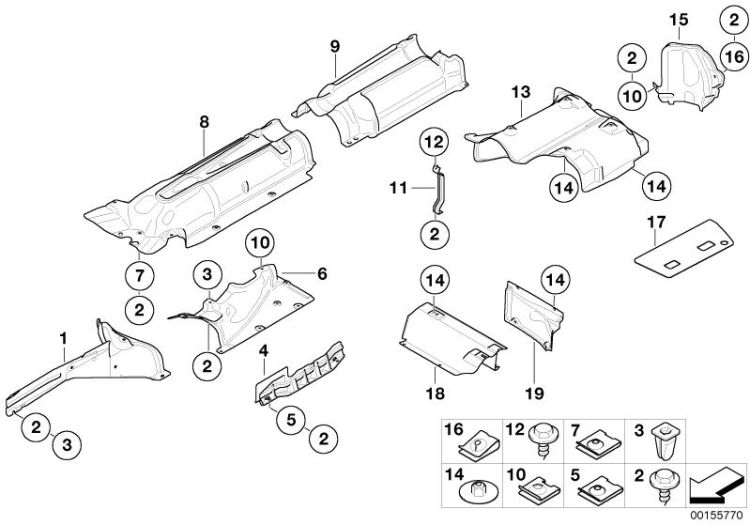 51487065734 Right front heat insulation Vehicle trim Insulation BMW 7er F01 51487119990 E65 >155770<, Isolamento termico anteriore destra