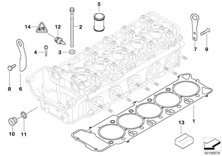 Cylinder head gasket asbestos-free, Number 01 in the illustration