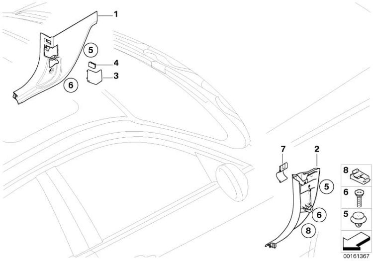 Lateral trim panel front right, Number 01 in the illustration