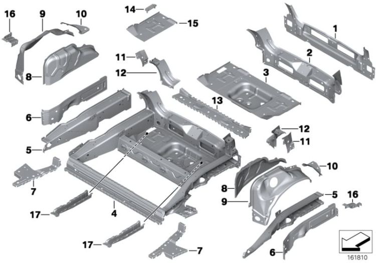 Cover panel, side frame rear left, Number 11 in the illustration