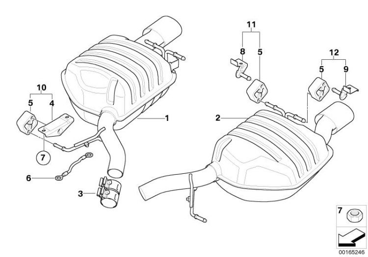 Rubber mount with bracket, Number 12 in the illustration