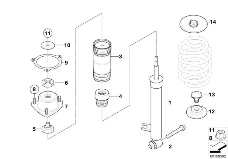 Auxiliary damper, rear, Number 04 in the illustration