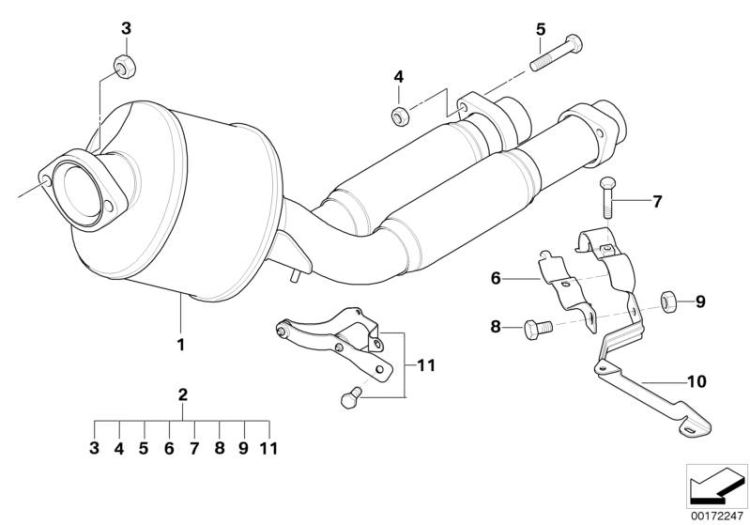 Exhaust support, Number 10 in the illustration