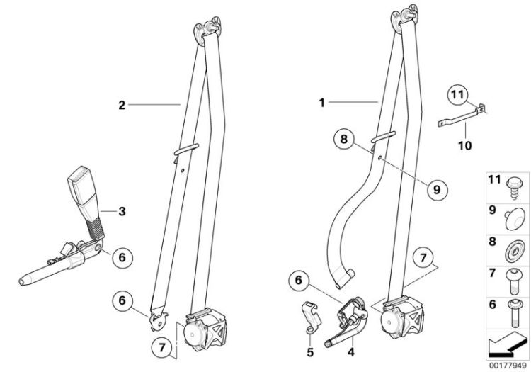 Blechschraube, Nummer 11 in der Abbildung