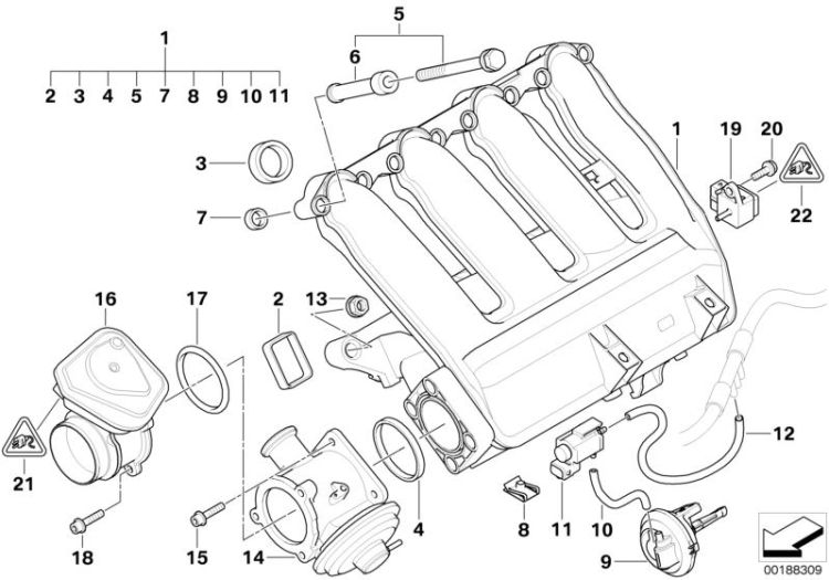Fuel injection system-ressure sensor, Number 19 in the illustration