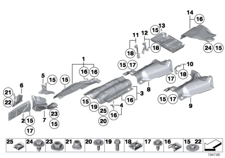 Soporte, aislamiento térmico del depósito de combustible izquierdo, número 10 en la ilustración