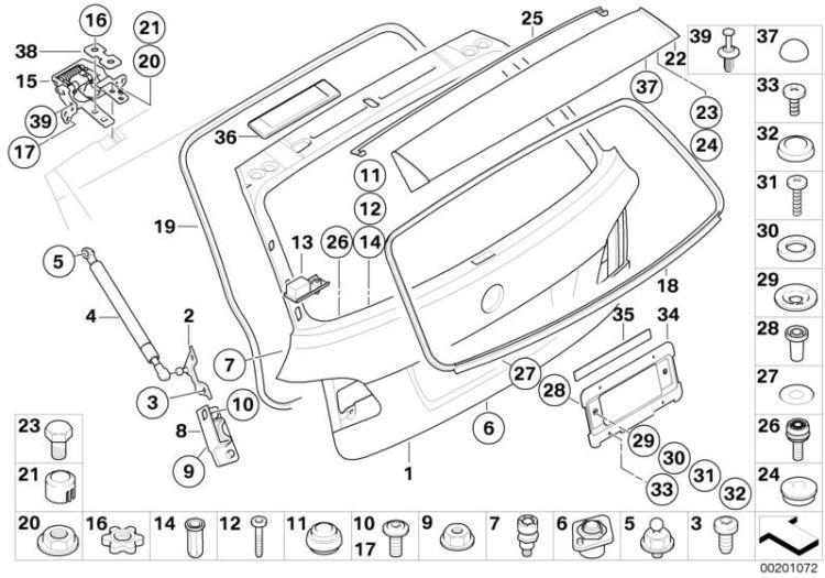 Gas pressurized spring, Number 04 in the illustration