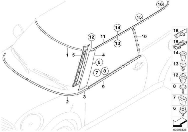 Clip, numéro 16 dans l'illustration