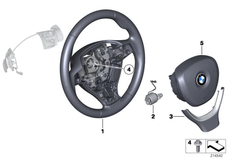 32336787443 Decorative trim steering wheel Steering Steering wheel BMW 5er G30 F07N >214542<, Embellecedor volante