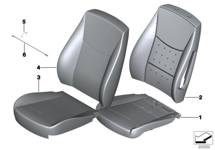 Original BMW Basic seat upholstery, right X5 E53 CIS | HUBAUER-Shop.de