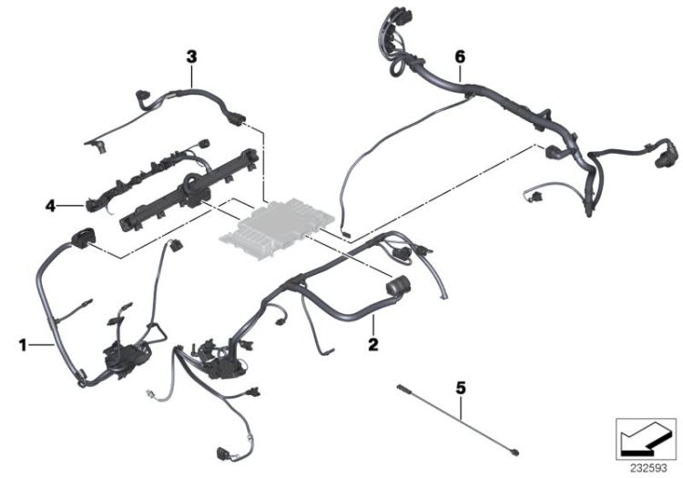 Faisceau câbles moteur module d`allumage, numéro 04 dans l'illustration