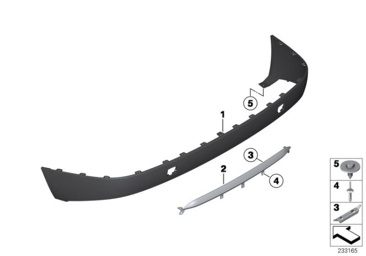 Trim, panel, rear, black, Number 01 in the illustration