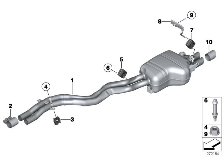 Tailpipe trim Alu-look, Number 10 in the illustration