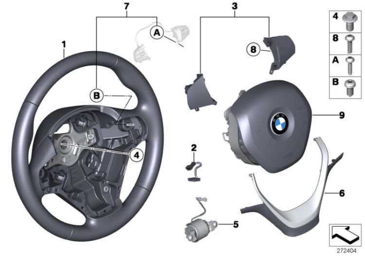 32306863344, 32306854757 Sport steering wheel leather Steering Steering wheel BMW 3er 3er  F30 F31 F34 >272404<, Volante sportivo in pelle