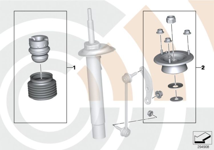 Repair kit, aux. damper, protective tube, Number 01 in the illustration