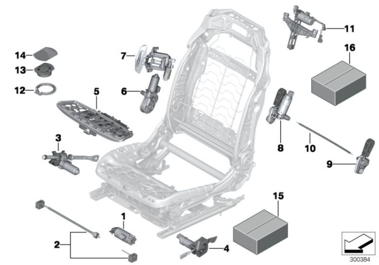 52107454056 Set of flexible shafts Seats Front seat BMW X1 E84 52107314214 G30 5er  6er  G11 7er  F90 X5  F85 F16 X6  >300384<, Juego arbol flexible