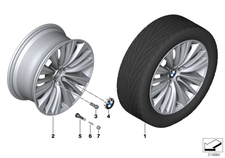 Disc wheel, light alloy, bright-turned, Number 02 in the illustration