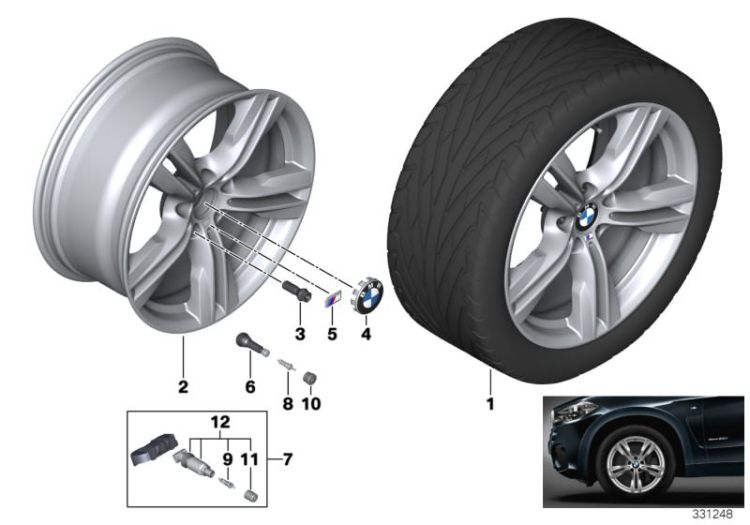 Light alloy rim, Number 02 in the illustration