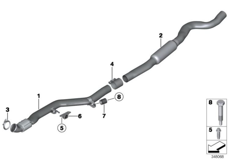 Front pipe, Number 01 in the illustration