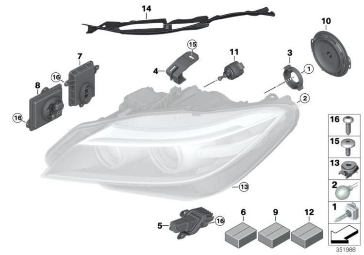 LED main light module, Number 08 in the illustration