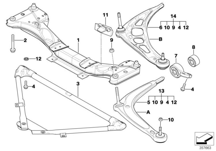 31122343359 Repair kit wishbone left Front Axle Front axle suspension BMW 3er E90 31126777851 E46 >357663<, Kit di rip. braccio trasversale lato sx