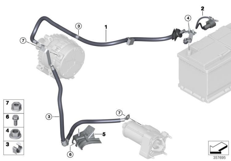 Kabel Generator-Anlasser, Nummer 01 in der Abbildung