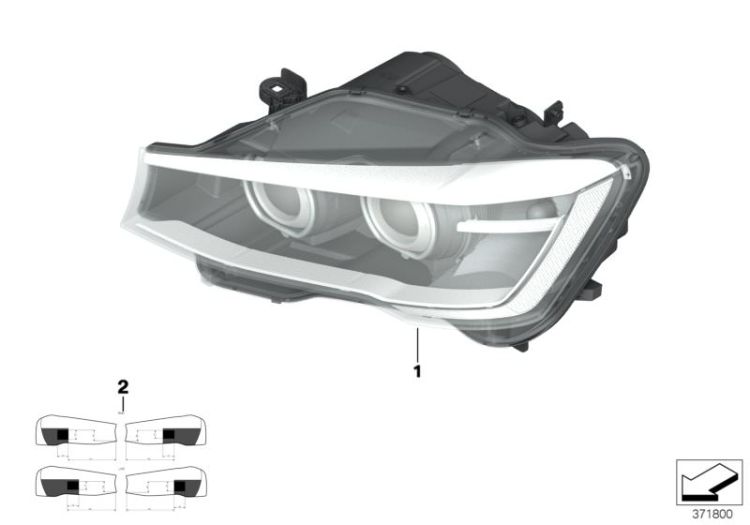 Original BMW Headlight, LED technology, left X5 E53 | HUBAUER-Shop.de