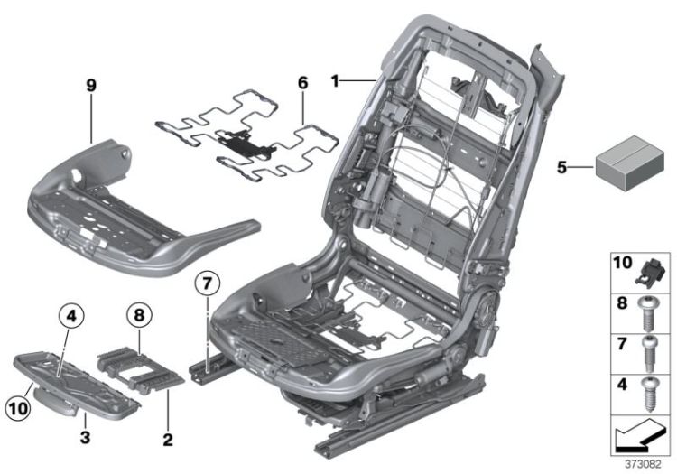 Suspension cadre siège confort, numéro 06 dans l'illustration